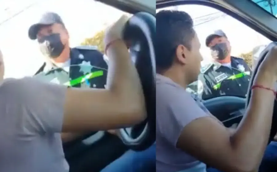 Policía intenta extorsionar a conductor