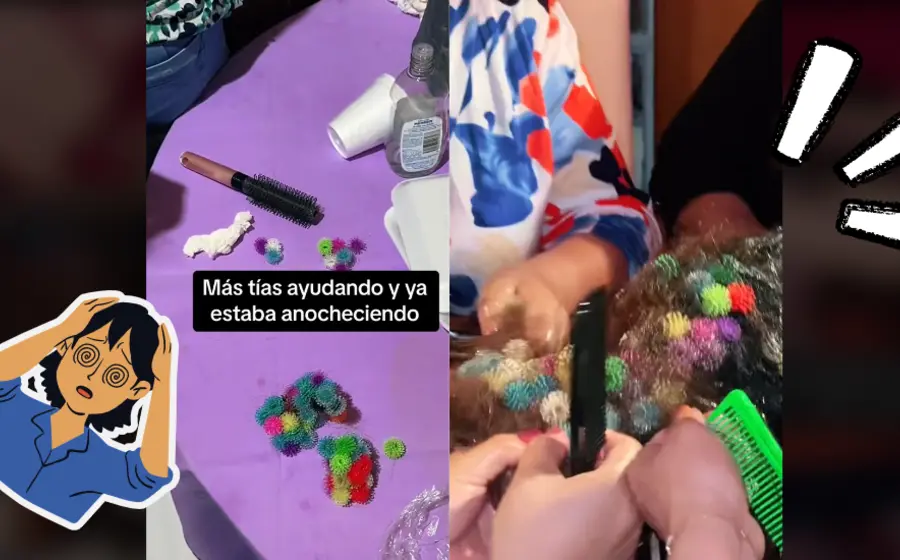 Bunchems enredados en el cabello