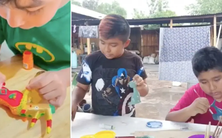 niños-pintando-alebrijes