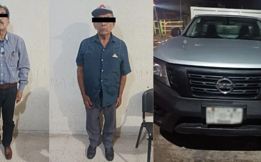 Presuntos ladrones de una camioneta