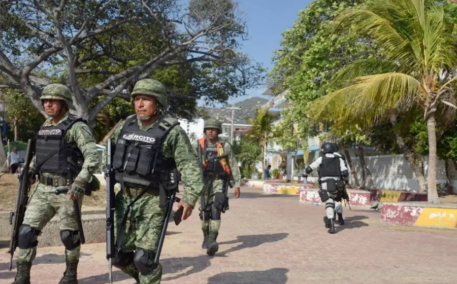 Militares armados en formación