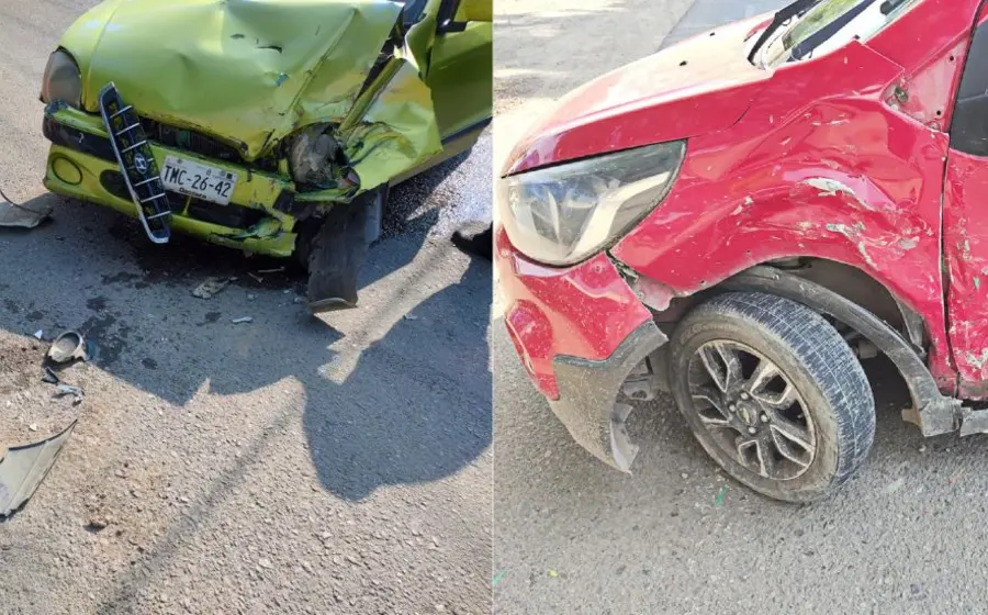 Tres personas quedaron lesionadas en el choque ocurrido en Ocotlán de Morelos.