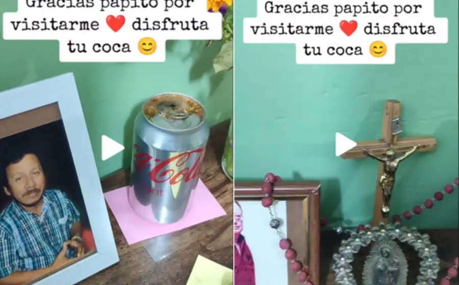 VIDEO | Graba la visita de su papá a su ofrenda de día de muertos