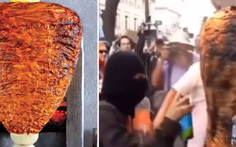 mujers_vandalizan_trompo_tacos_pastor