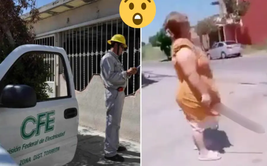 mujer_agrede_empleado_cfe_machete