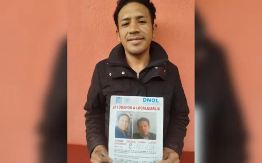 Refugio Román Hernández Cortés de 41 años de edad, fue visto por última vez el 22 de septiembre de este año, este fin de semana fue localizado con vida por sus familiares.