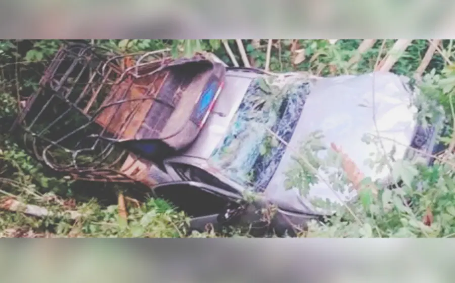 El conductor de la camioneta perdió el control y terminó en un barranco en la carretera Matías Romero-Palomares.