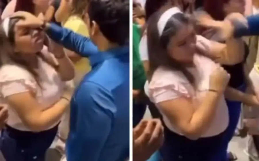 pastor_da_manotazos_creyente_templo
