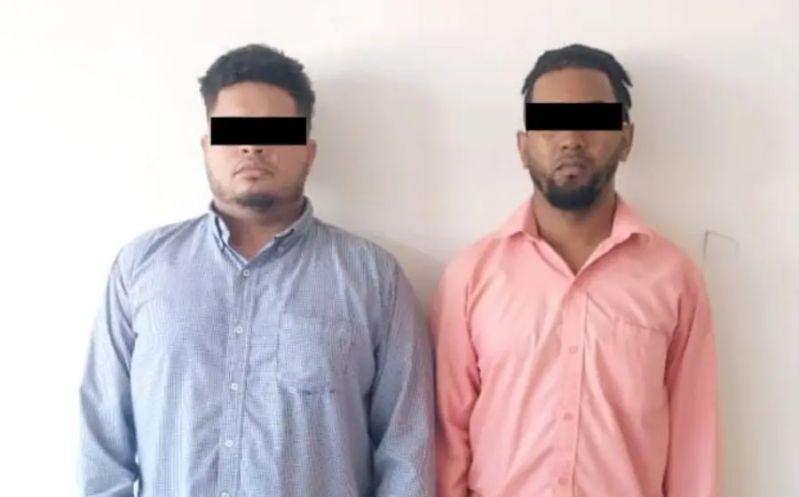 La pareja de colombianos detenida.