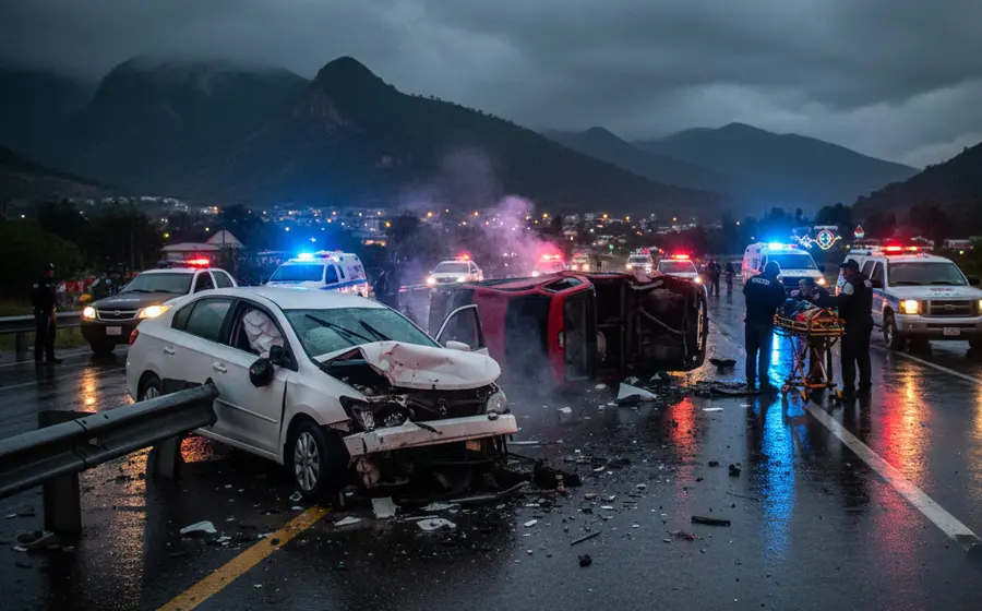 Ilustración del peligro de conducir distraído, una de las principales causas de los miles de accidentes viales con lesionados registrados en Oaxaca.