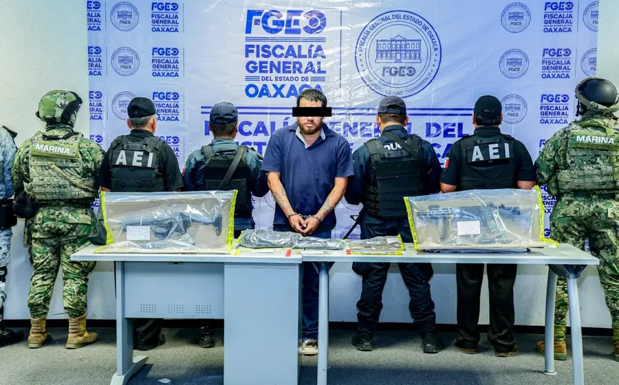 Alexis 'el Macanannu', presunto asesino de un policía, es mostrado tras su captura realizada en la localidad de San Francisco Ixhuatán.