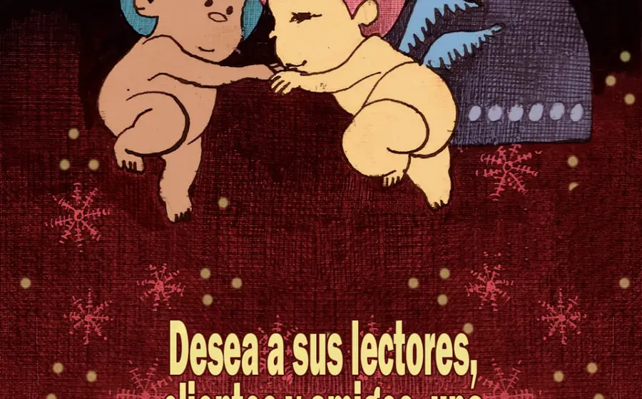 Cartón del ilustrador Mario Robles que representa la Nochebuena como una pausa necesaria en la vida cotidiana para reflexionar y descansar.