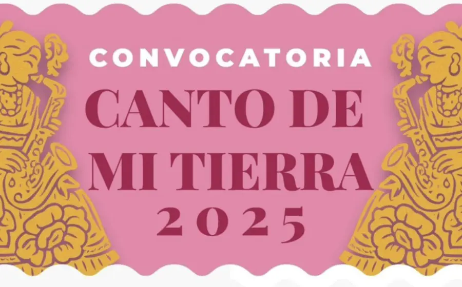 Cartel oficial con la convocatoria para el Concurso de Composición de la Canción Oaxaqueña “Canto de mi Tierra”, invitando a creadores musicales.