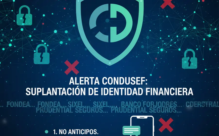 Imagen ilustrativa sobre los fraudes por suplantación de identidad de instituciones financieras, un delito usado para ofrecer créditos falsos y robar datos.