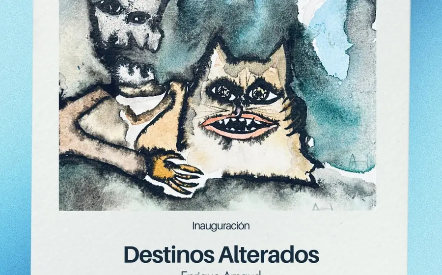 Pintura del artista Arnaud Blum que muestra a un gato rebelde desafiando el arte, como parte de su exposición en el Mupo.