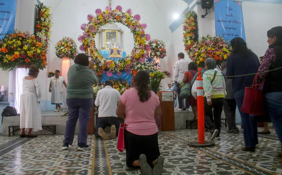 La Iglesia de San Juan Chapultepec en Oaxaca, uno de los templos donde los fieles celebran con devoción a la Virgen de Juquila.