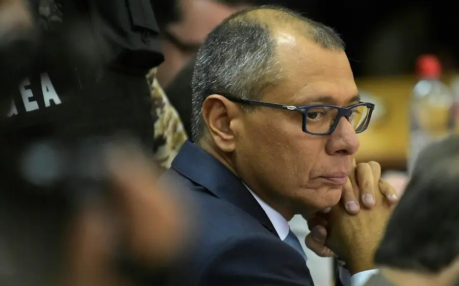El exvicepresidente de Ecuador, Jorge Glas, en una fotografía que ilustra la noticia sobre su comparecencia por la defensa de sus derechos en prisión.