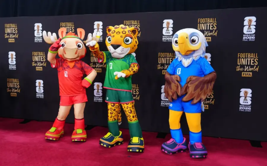 Maple el alce, Zayu el jaguar y Clutch el águila, las tres mascotas oficiales de la Copa Mundial de la FIFA 2026.
