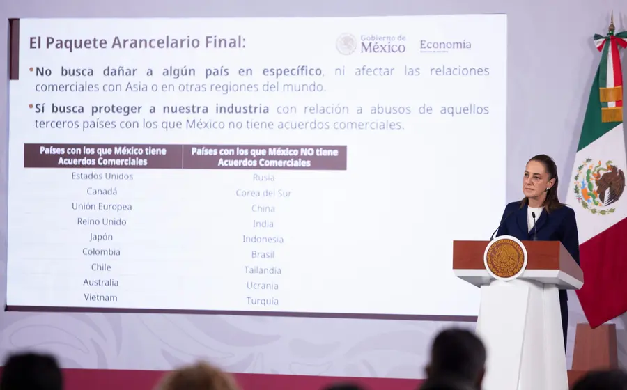 Imagen ilustrativa del Paquete Arancelario del Gobierno de México, diseñado para fortalecer la industria nacional y que entrará en vigor en el año 2026.