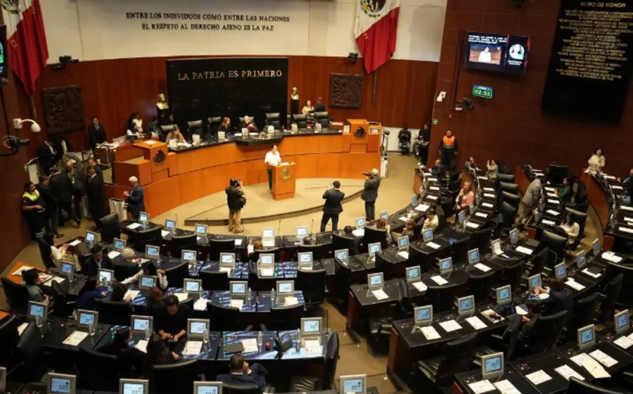 Vista del pleno del Senado de la República, donde se pospuso la discusión de las reformas sobre la figura de los jueces sin rostro.