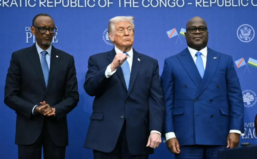 La firma del pacto de paz entre el Congo y Ruanda, atestiguada por Trump, se realiza en el antiguo edificio del Instituto de la Paz de EU.