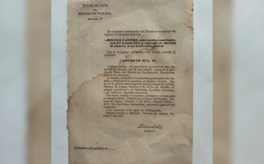 Decreto 13, 7 oct 1873.