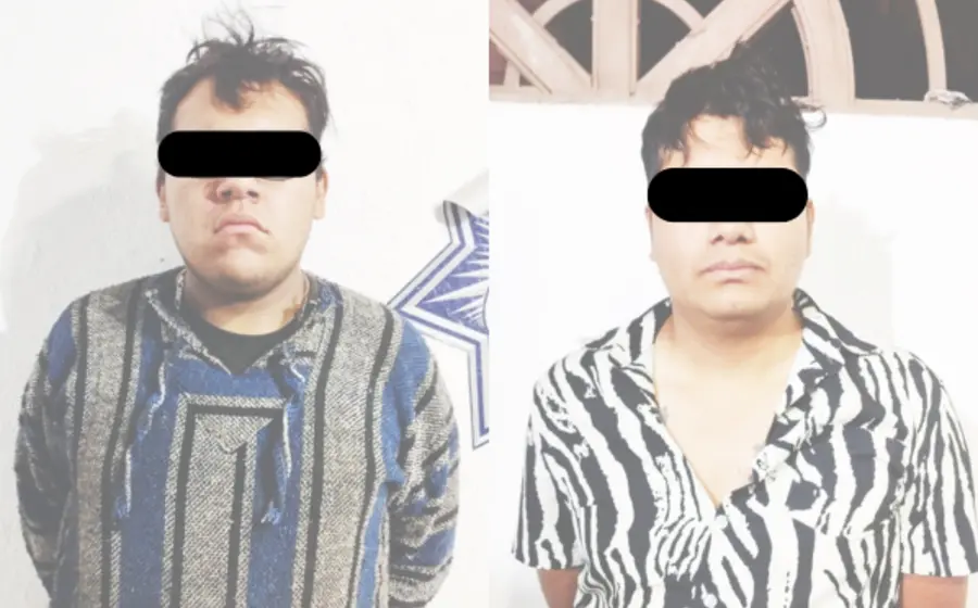 César y Jesús fueron detenidos en Zimatlán de Álvarez al realizar detonaciones de arma de fuego.