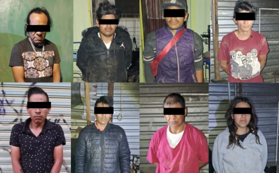 La Fiscalía General del Estado realizó la detención del grupo de 9 personas al aplicar dos operativos en los municipios de Santa Cruz Xoxocotlán y Cuilápam de Guerrero.