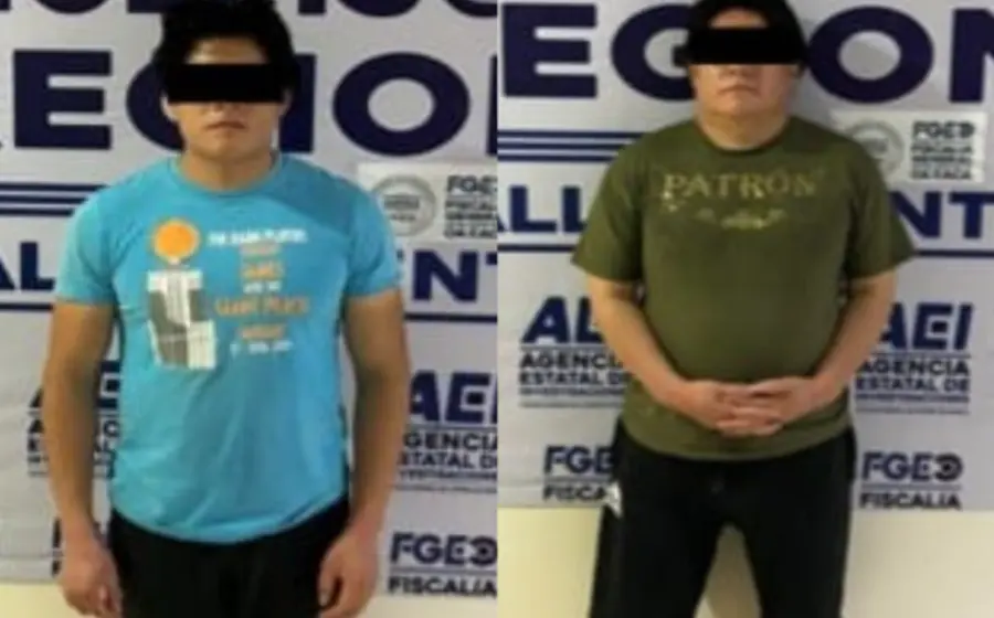 Alberto y Yordi fueron detenidos en cateo en el fraccionamiento San Ignacio en Santa Cruz Xoxocotlán.