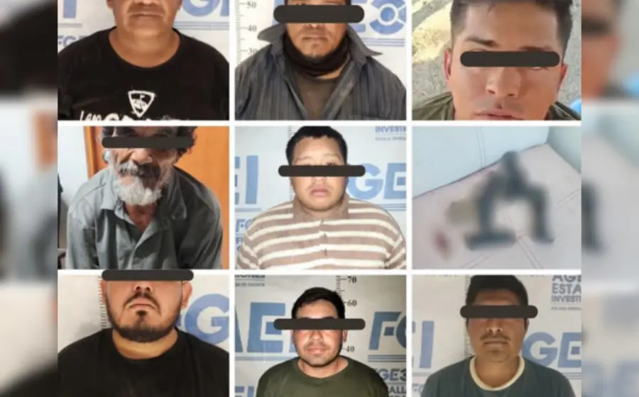 Las personas que fueron detenidas en el cateo en el Istmo de Tehuantepec, integrantes de la banda del Comandante Viento.