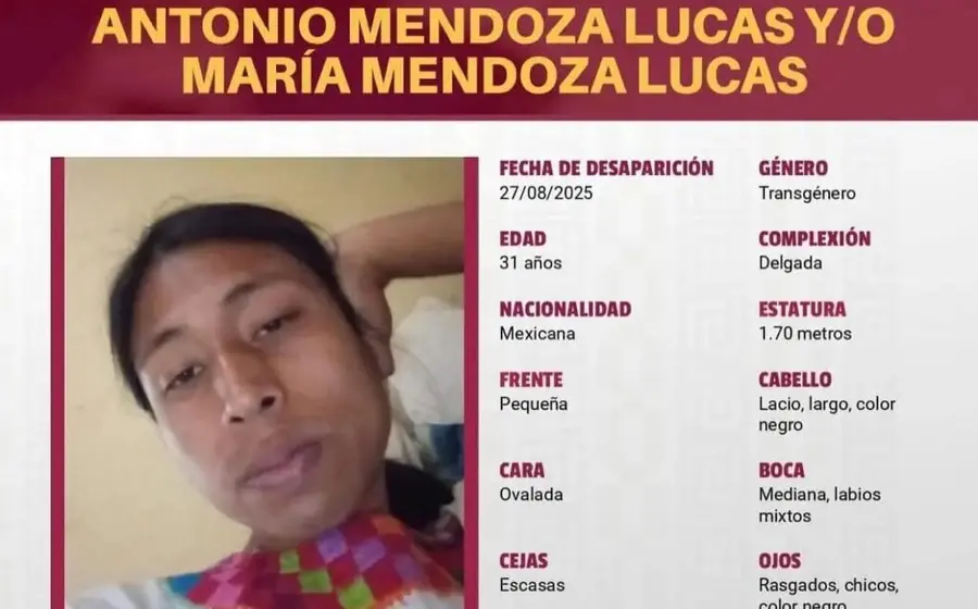 Fotografía de la activista trans de 31 años, defensora de pobladores en Eloxochitlán, por quien se exige una búsqueda inmediata.