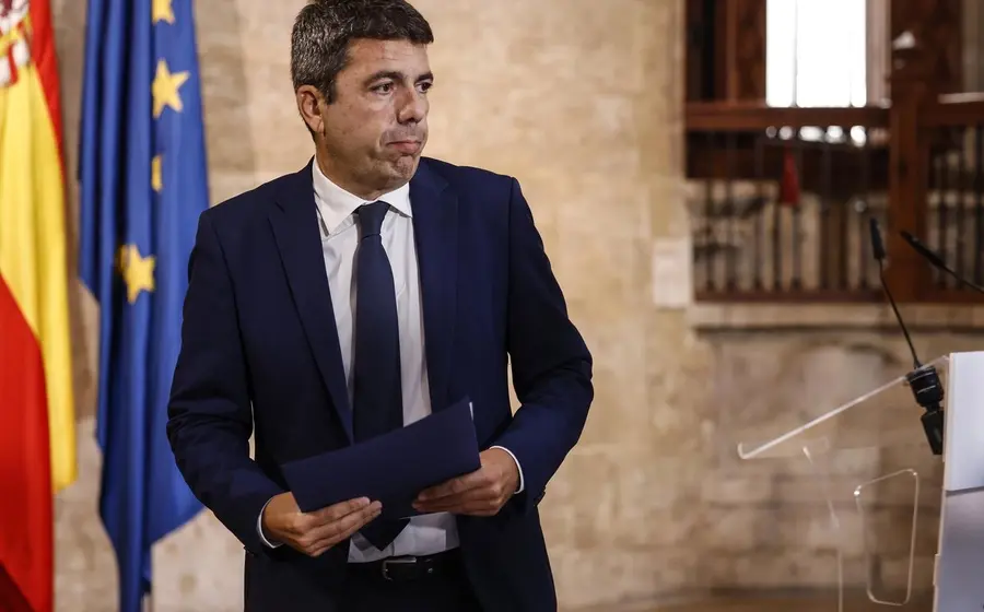 El político Carlos Mazón, quien presenta su dimisión un año después de la tragedia de la DANA, en una foto de archivo.