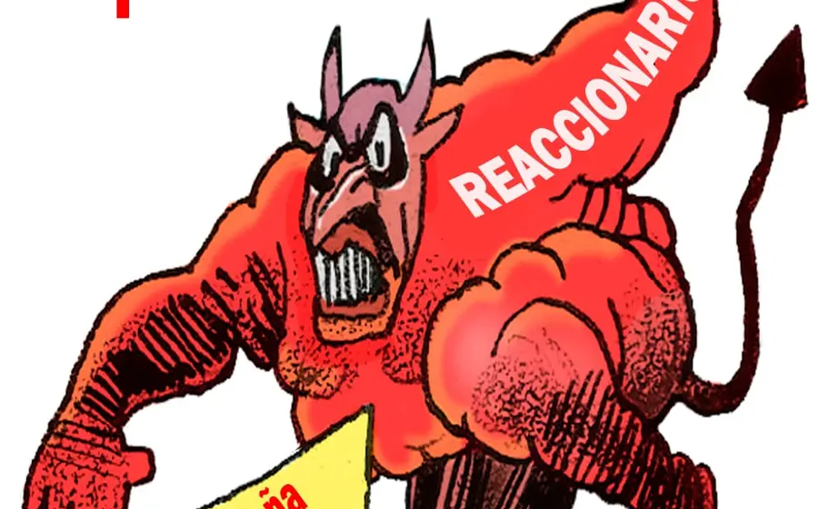 Caricatura del artista Mario Robles que ilustra el concepto del 'otro rostro de la felicidad', representando la dualidad de las emociones humanas.