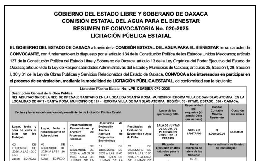Convocatoria 020