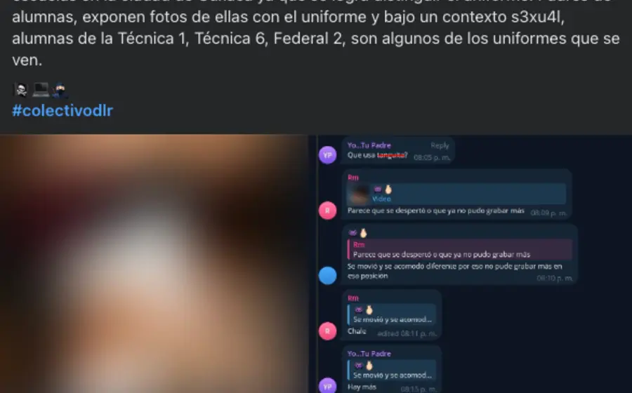 Ilustración conceptual que representa el peligro de las redes de 'packs', donde grupos de pedófilos comparten material de estudiantes de secundaria en línea.