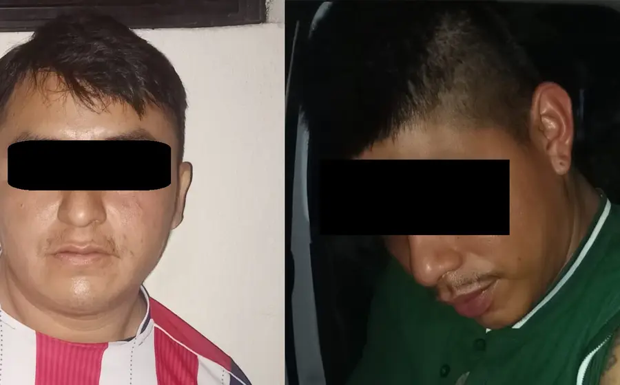 Andrés S.R., alias El Andy, y Telésforo G.J., los dos hombres detenidos como presuntos responsables del asesinato de una maestra en Juchitán.