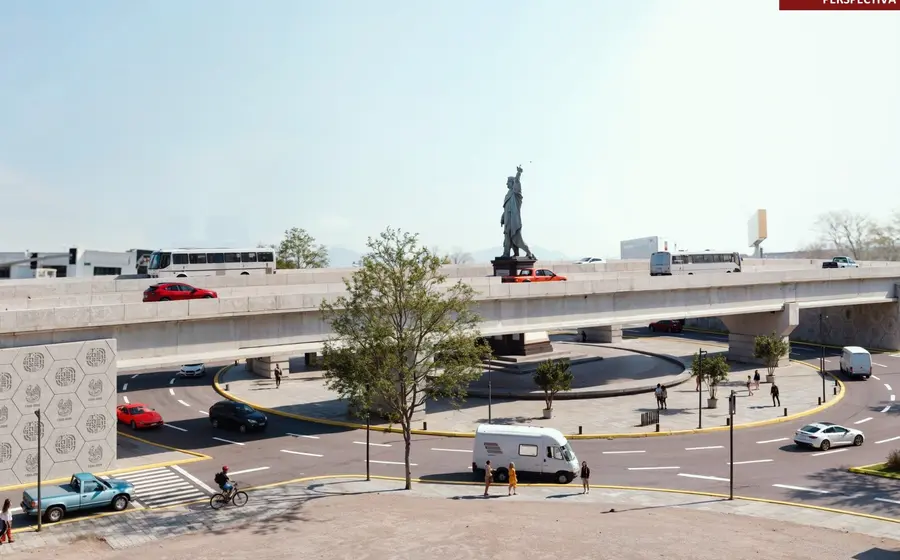 Proyecto del distribuidor vial de Viguera, el cual contará con ocho carriles y una glorieta para agilizar el tránsito en el acceso a Oaxaca.