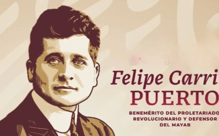 Retrato oficial de Felipe Carrillo Puerto (1874-1924), quien fue el gobernador socialista del estado de Yucatán, figura política clave en México.