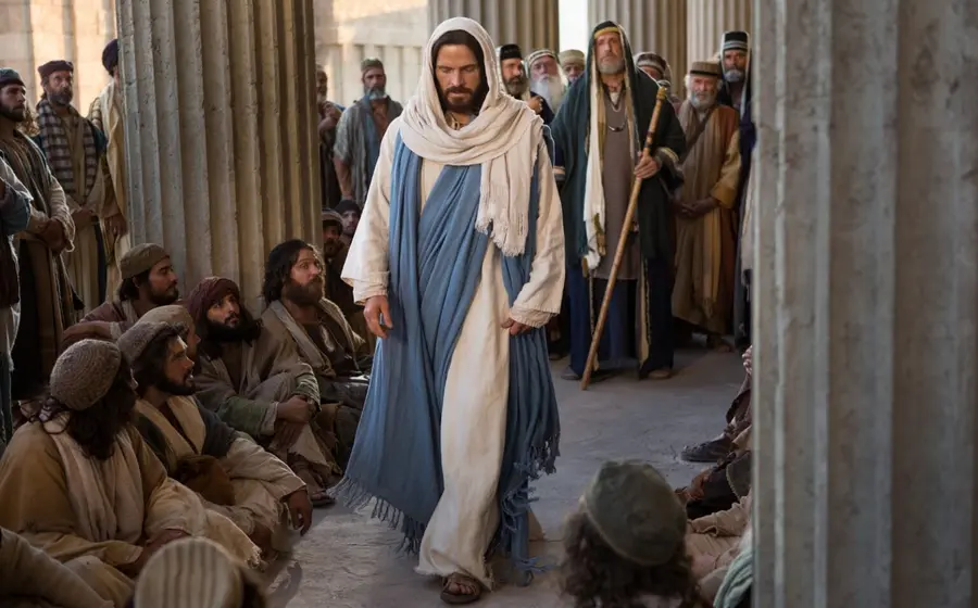 Una ilustración religiosa de Jesucristo, figura central del cristianismo, representando la idea de que Él es el verdadero Templo de Dios.
