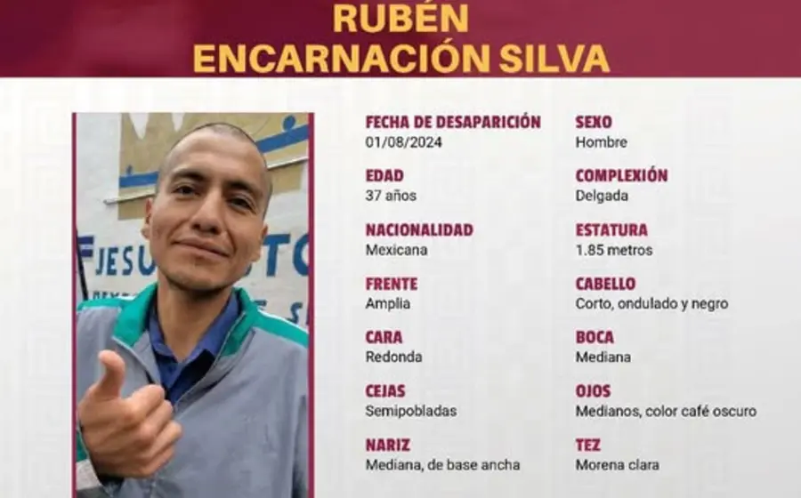Fotografía de Rubén E. S., de 38 años, quien fue reportado como desaparecido y hallado sin vida tras ser apuñalado.