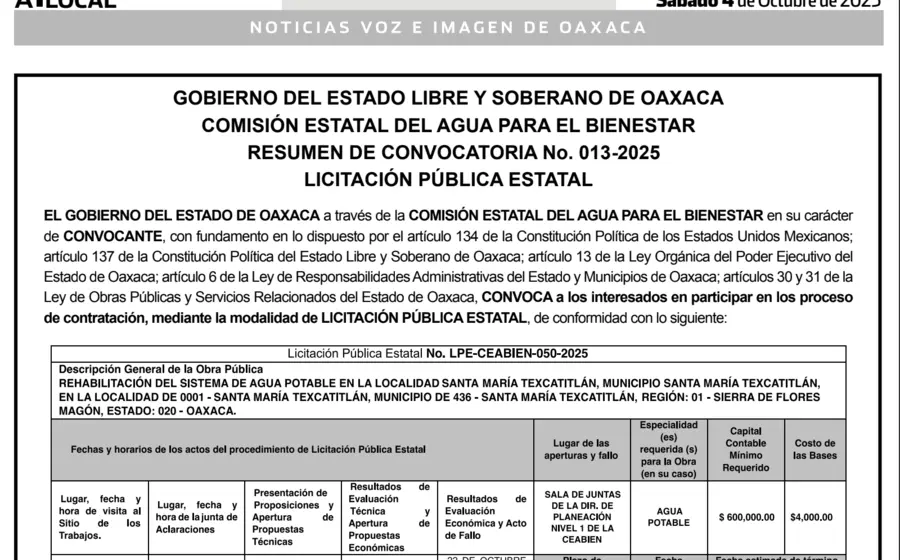 Convocatoria 013