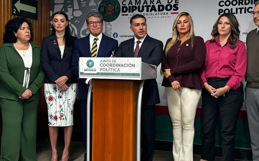 El titular de la SSPC, Omar García Harfuch, ofrece una conferencia de prensa en San Lázaro sobre el refuerzo de seguridad en el país.