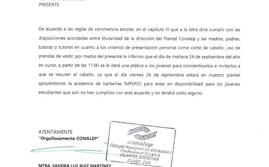 Las autoridades escolares emitieron un comunicado.