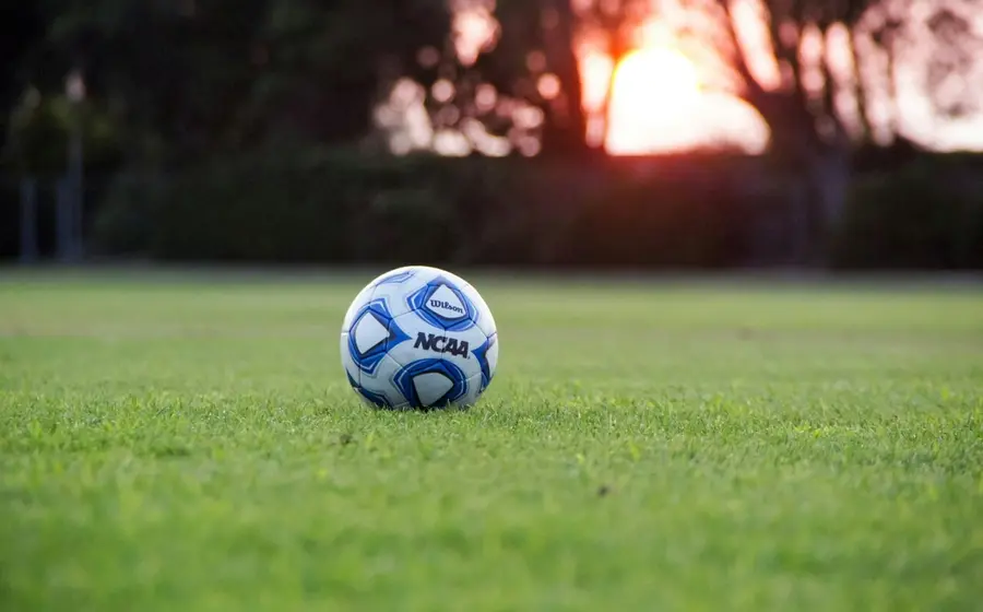 Un balon de futbol en una cancha 