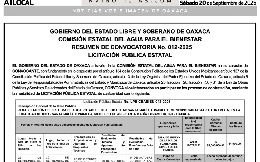 Convocatoria 012