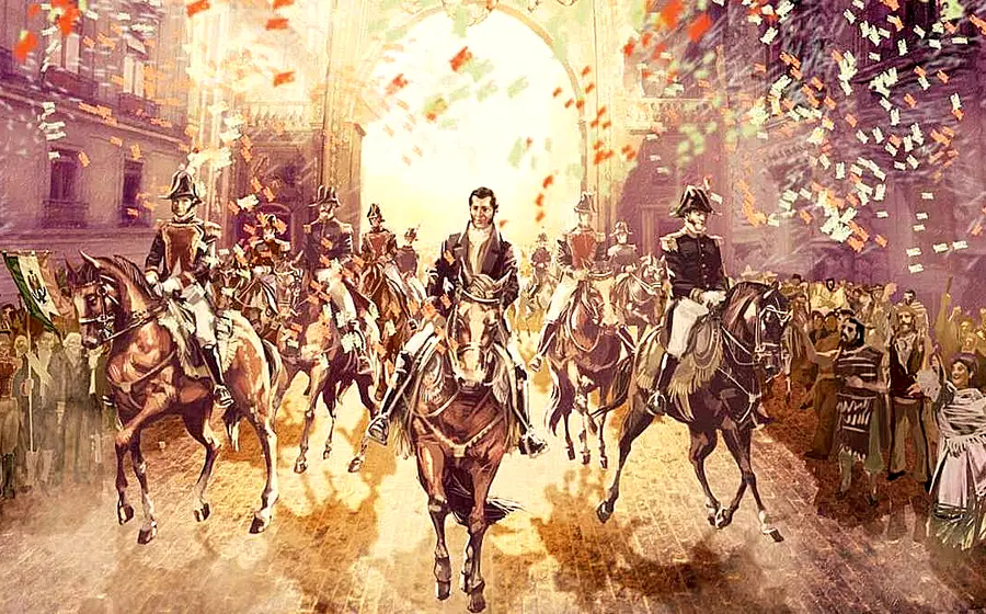 Entrada del Ejército Trigarante a la Ciudad de México, el 27 de septiembre de 1821.