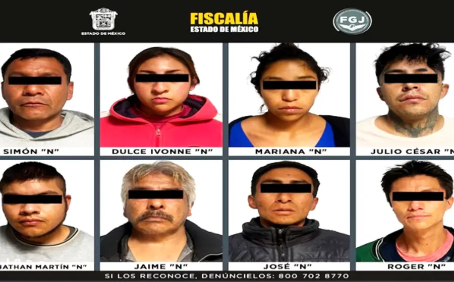 a célula criminal ligada al CJNG detenida en el Estado de México.