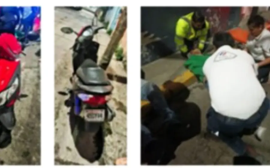 El accidente se suscitó en la calle Matamoros entre Allende y Micaela Galindo de la colonia centro en Huajuapan.