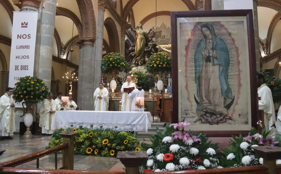 La imagen peregrina de la Virgen de Guadalupe que iniciará un recorrido por las 120 parroquias pertenecientes a la Arquidiócesis de Antequera-Oaxaca.