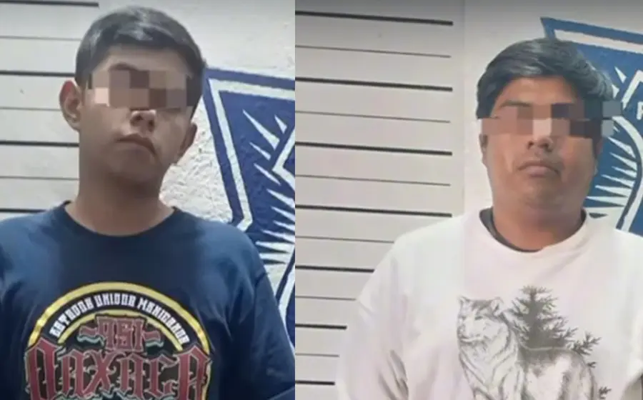Los sujetos detenidos en Santa Lucía del Camino, acusados de ser cobradores del esquema de préstamos conocido como 'gota a gota'.